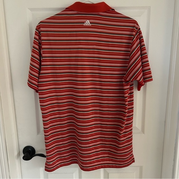 Adidas Red Striped Polo Shirt - Picture 5 of 10